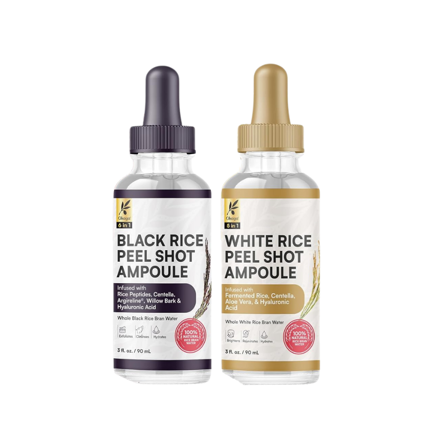 Peel Shot Duo, Black & White Rice Exfoliant Skincare Set for Face