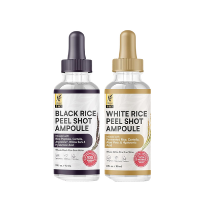 Peel Shot Duo, Black & White Rice Exfoliant Skincare Set for Face