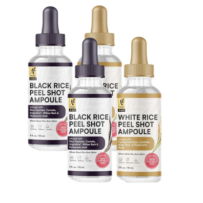 Peel Shot Duo, Black & White Rice Exfoliant Skincare Set for Face