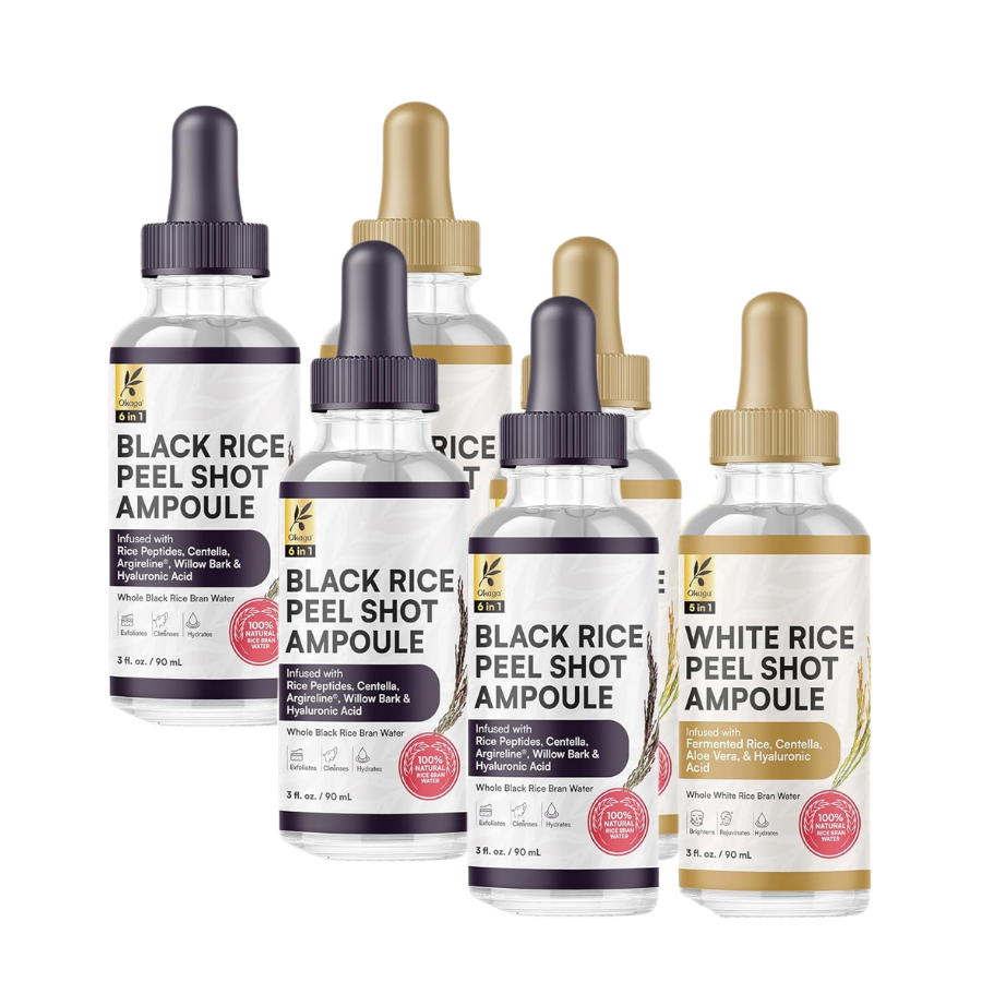 Peel Shot Duo, Black & White Rice Exfoliant Skincare Set for Face