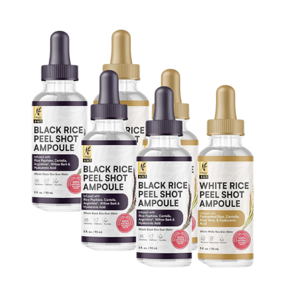Peel Shot Duo, Black & White Rice Exfoliant Skincare Set for Face