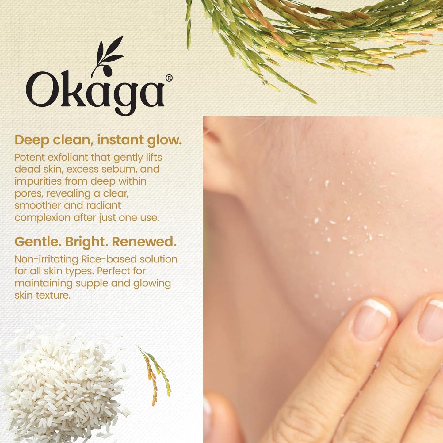 White Rice Peel Shots for Face and Soft Peel