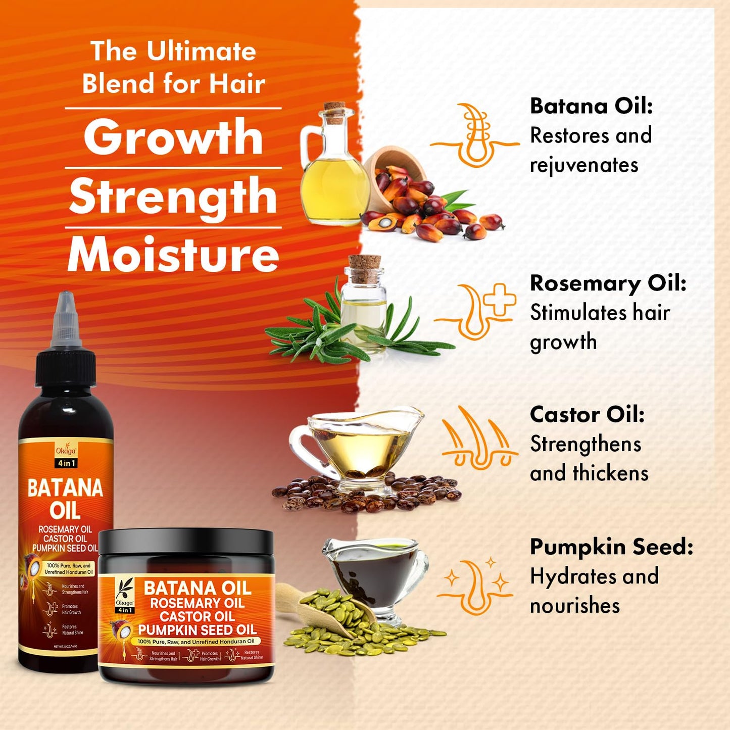 Batana Oil and Cream for Hair Growth Bundle