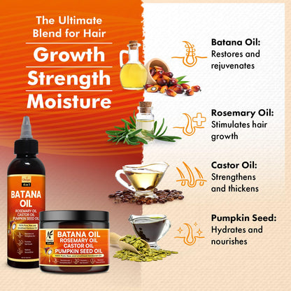 Batana Oil and Cream for Hair Growth Bundle