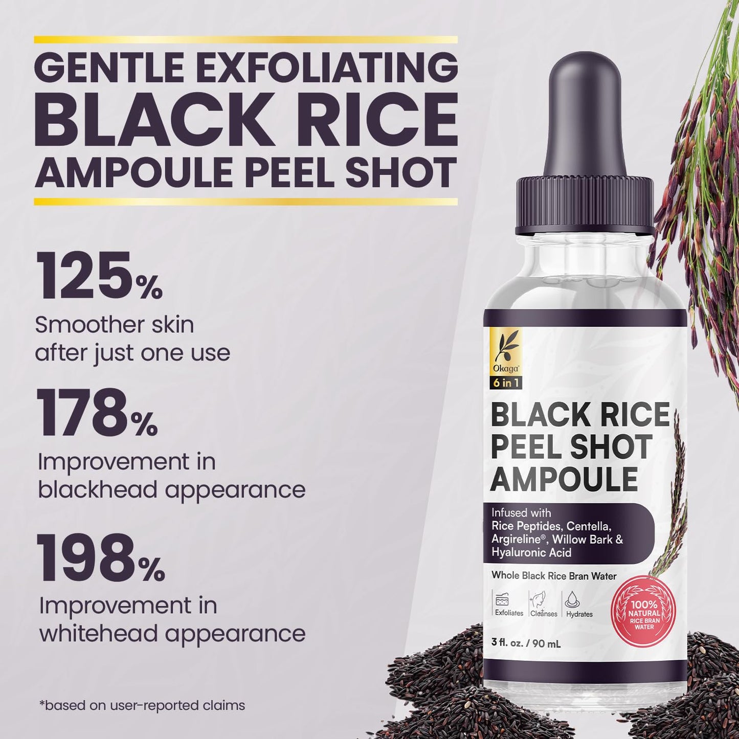 Black Rice Peel Shot Ampoule Exfoliator for Face