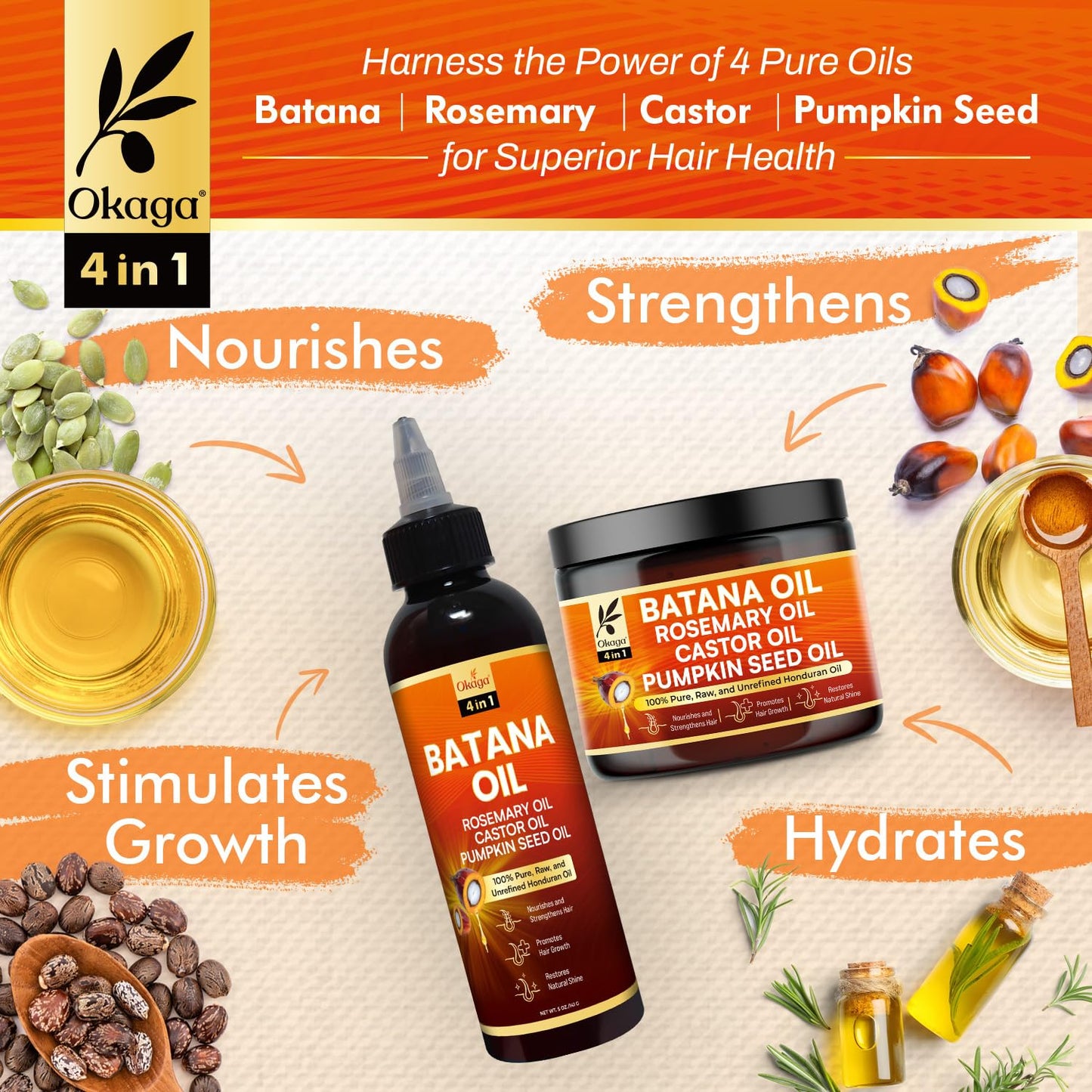 Batana Oil and Cream for Hair Growth Bundle